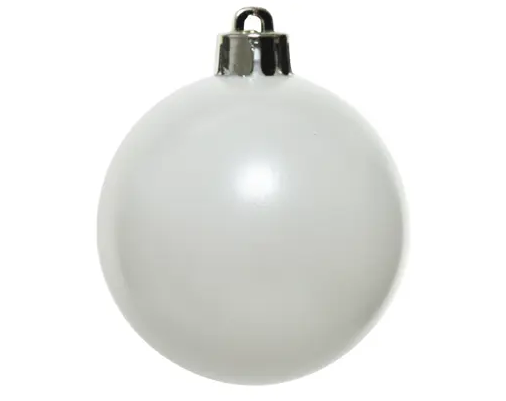 4'' WHITE BAUBLES POLYSTYRENE MIX SET OF 4