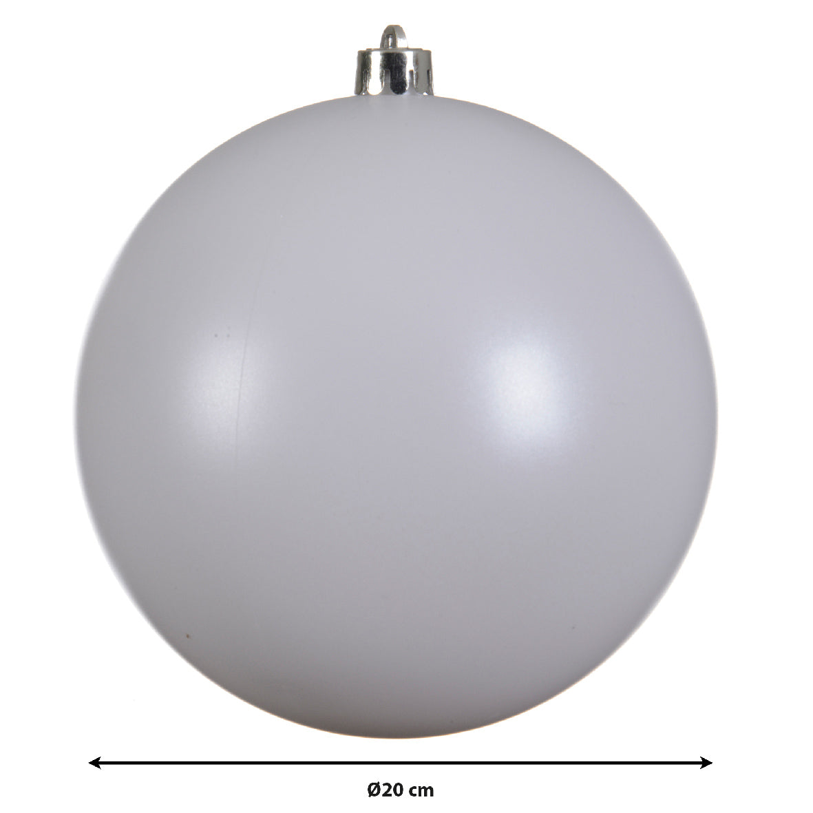 8'' WINTER WHITE BAUBLES SHATTERPROOF MATT