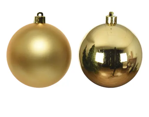 MINI BAUBLES GLASS ENAMEL MATT MIX GOLD SET OF 16