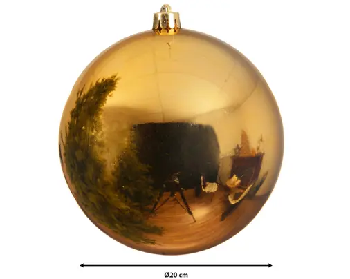 8'' GOLD BAUBLES SHATTERPROOF SHINY