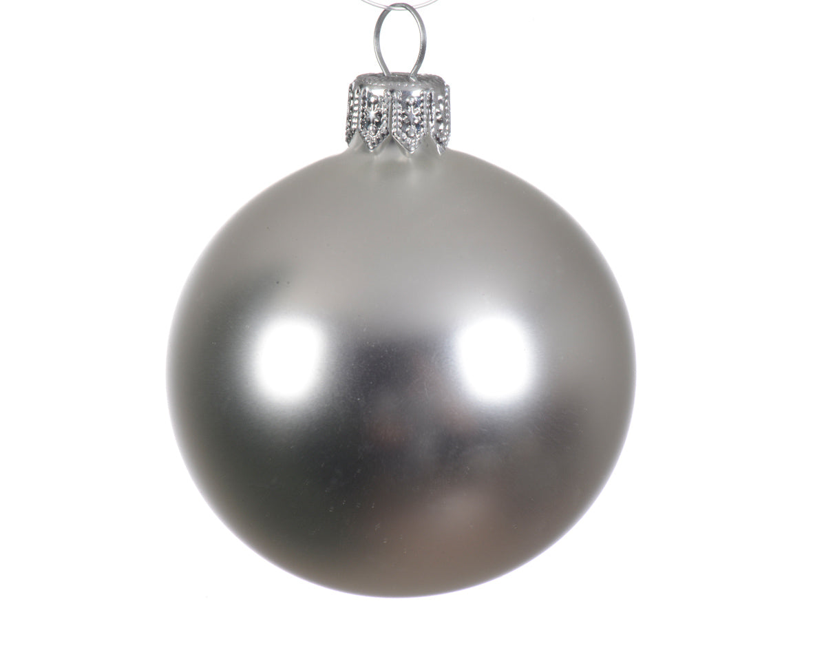 BAUBLES GLASS MATT-SILVER BOX6