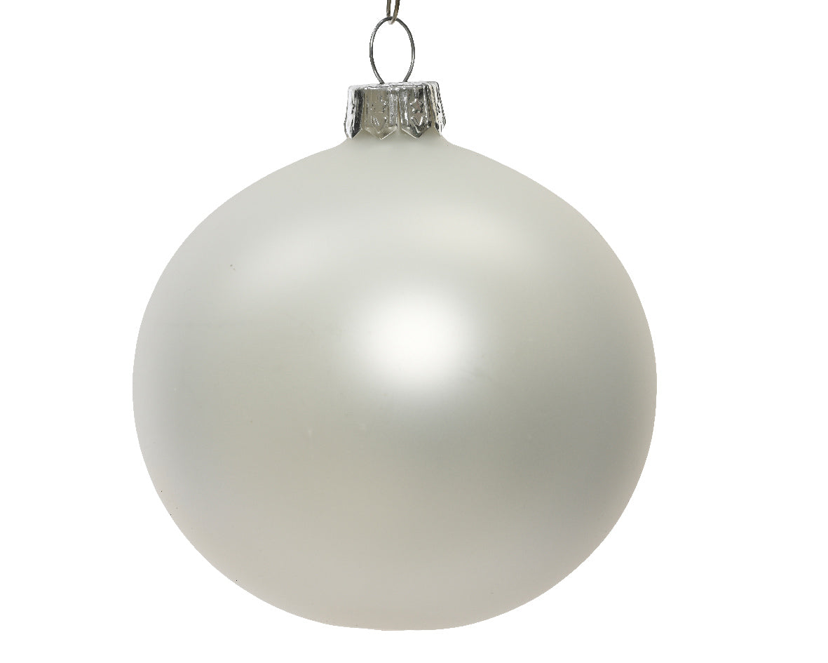 BAUBLES GLASS MATT-WINTER WHITE BOX6