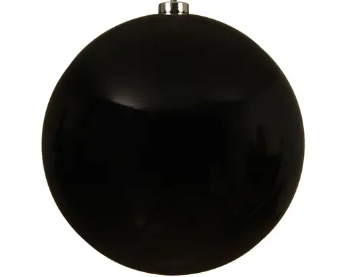 8'' BLACK BAUBLES SHATTERPROOF MATT