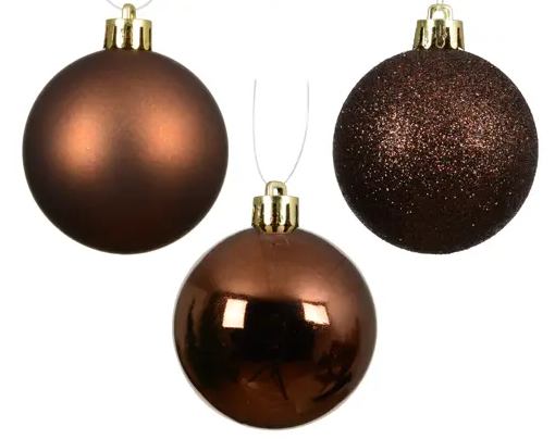2'' BROWN BAUBLES POLYSTYRENE SET OF 10