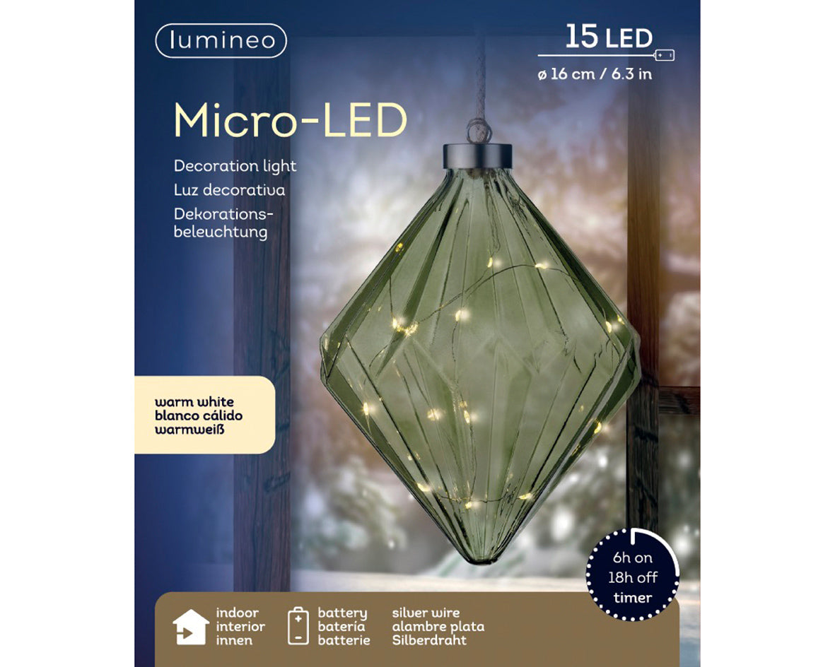 MICRO LED DIAMOND STEADY INDOOR-GREEN/WARM