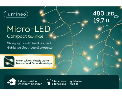 480 MICRO LED COMPACT LIGHTS & FUNCTION WARM WHITE & CLASSIC WARM