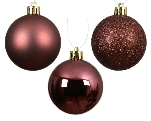 2'' CABERNET BAUBLES POLYSTYRENE MIX SET OF 10
