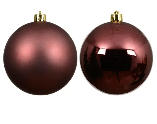 BAUBLES POLYSTYRENE MIX SET OF 4- MAROON