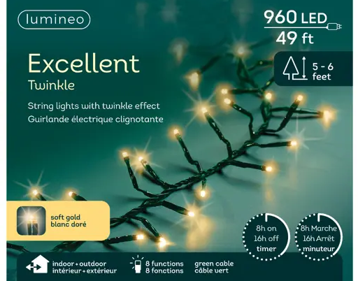960 LED EXCELLENT LIGHTS 8 FUNCTION- SOFT GOLD