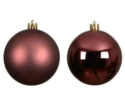 3'' CABERNET BAUBLES POLYSTYRENE MIX SET OF 6