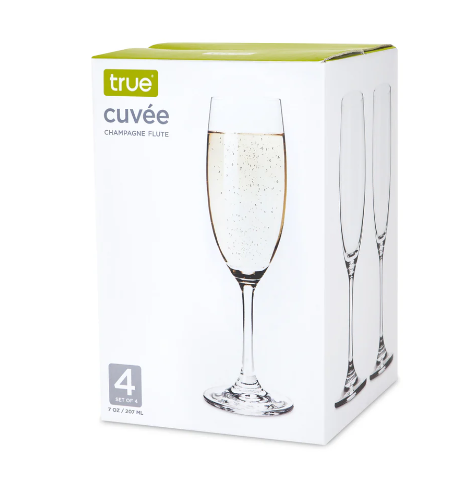 CUVEE SET 4 CHAMPAGE FLUTES TRUE 7oz