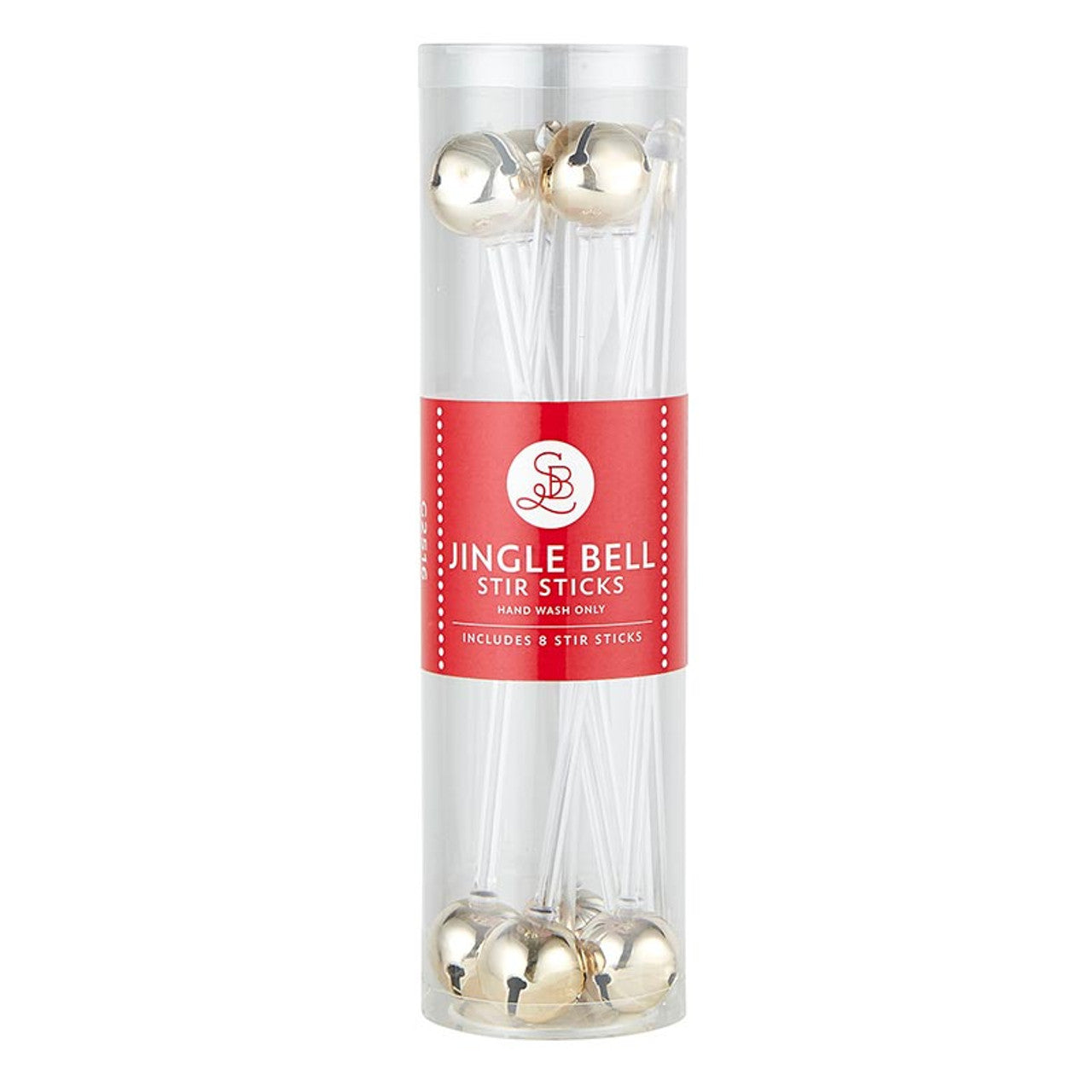 STIR STICKS-HOLIDAY BELL 8PK-GOLD