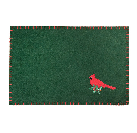 CARDINAL HOLLY FELT PLACEMAT