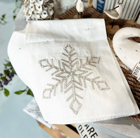 CHAMPAGNE SNOWFLAKE TOWEL