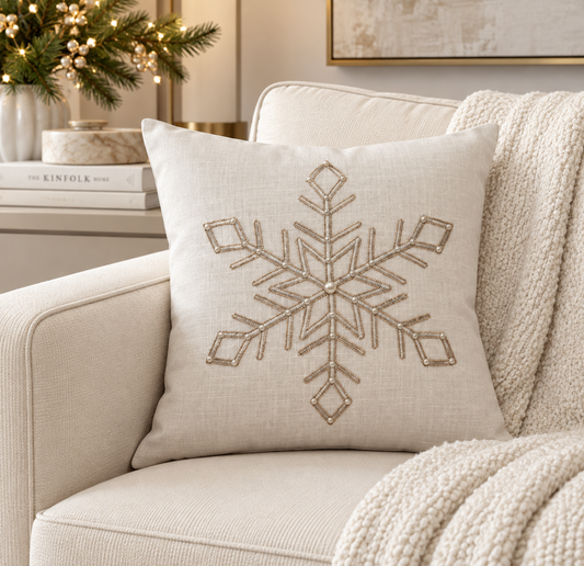 CHAMPAGNE SNOWFLAKE  PILLOW