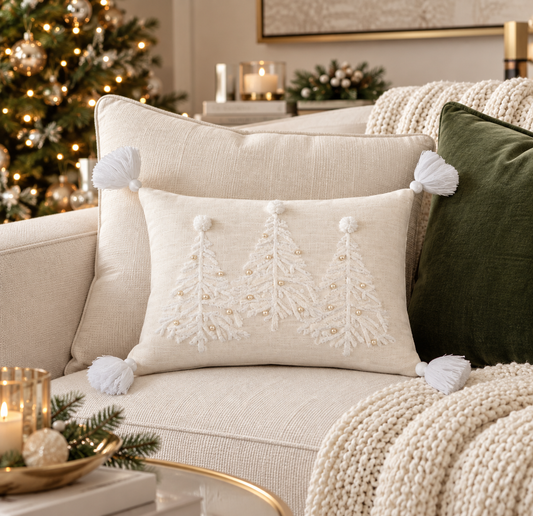 EMBELLISHED TREES PILLOW