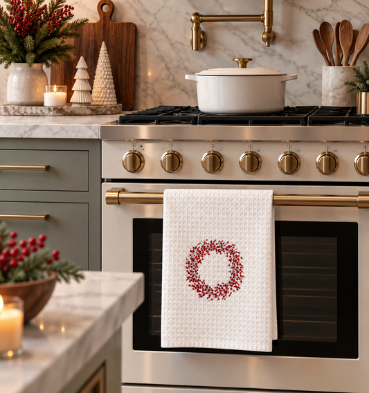 BERRY WREATH KITCHEN TOWEL