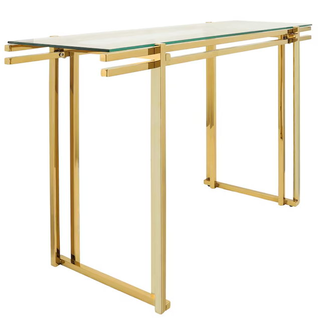 GOLD STAINLESS STEEL CONSOLE TABLE