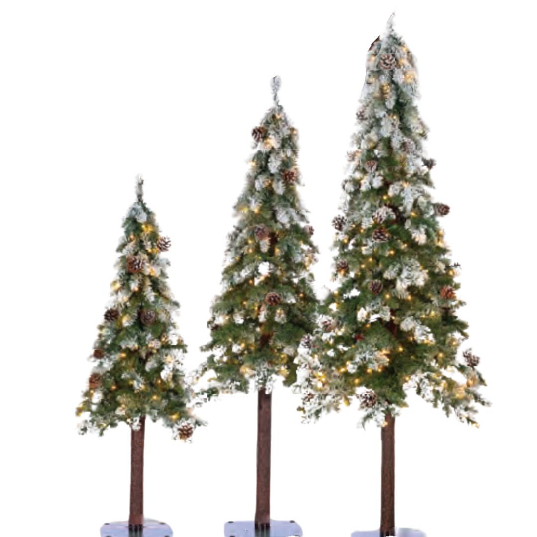 FROSTED ALPINE WITH PINECONES 5'