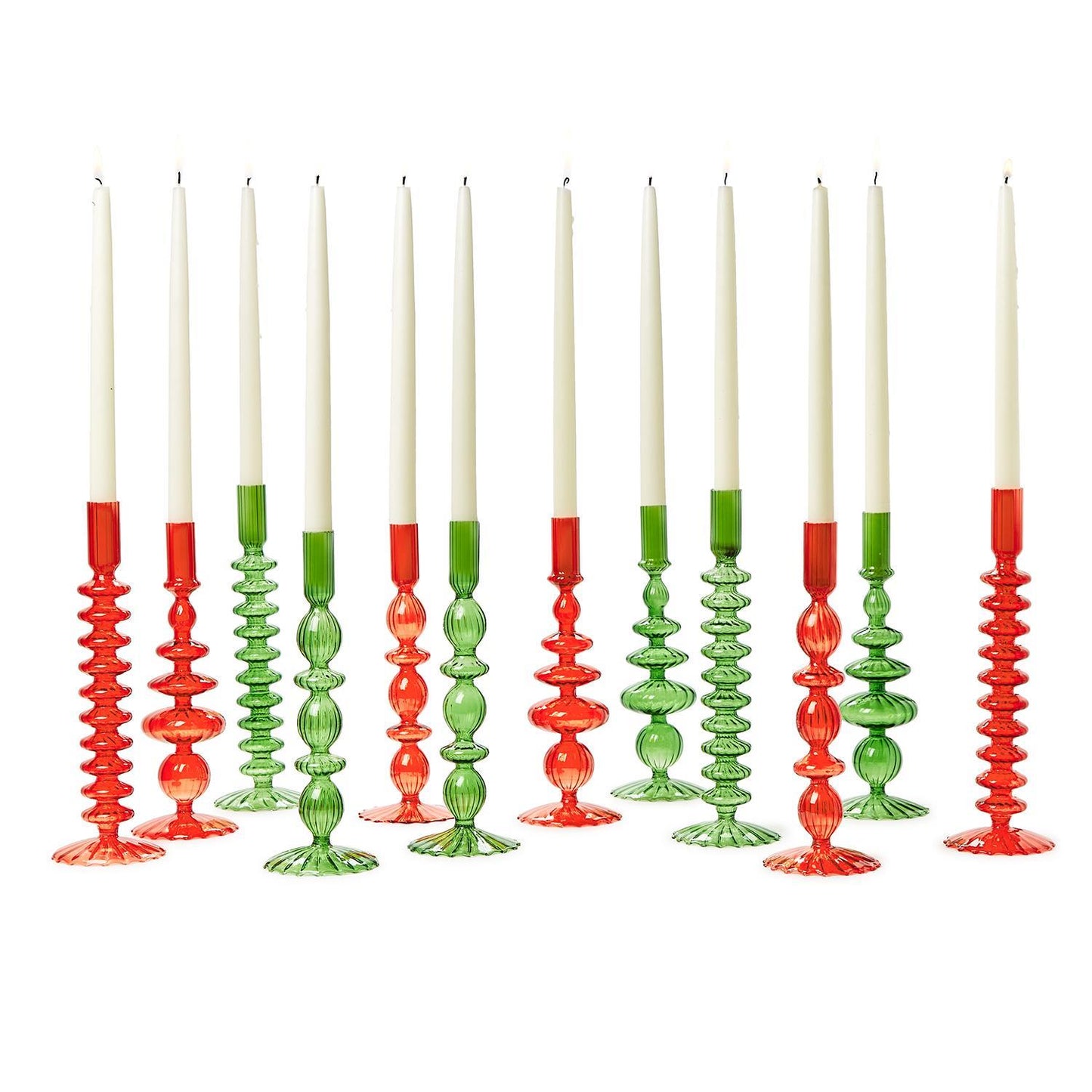 GLASS CANDLESTICKS
