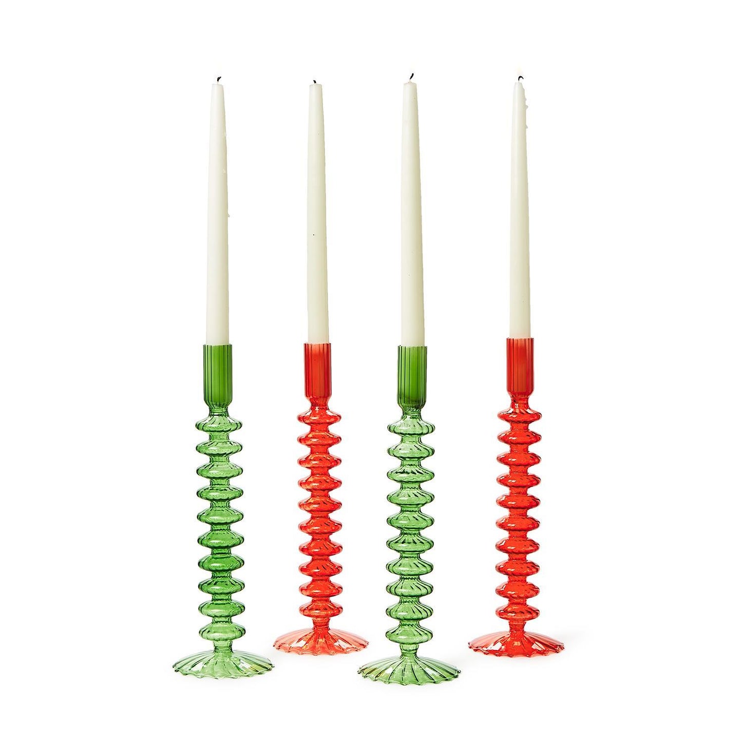 GLASS CANDLESTICKS