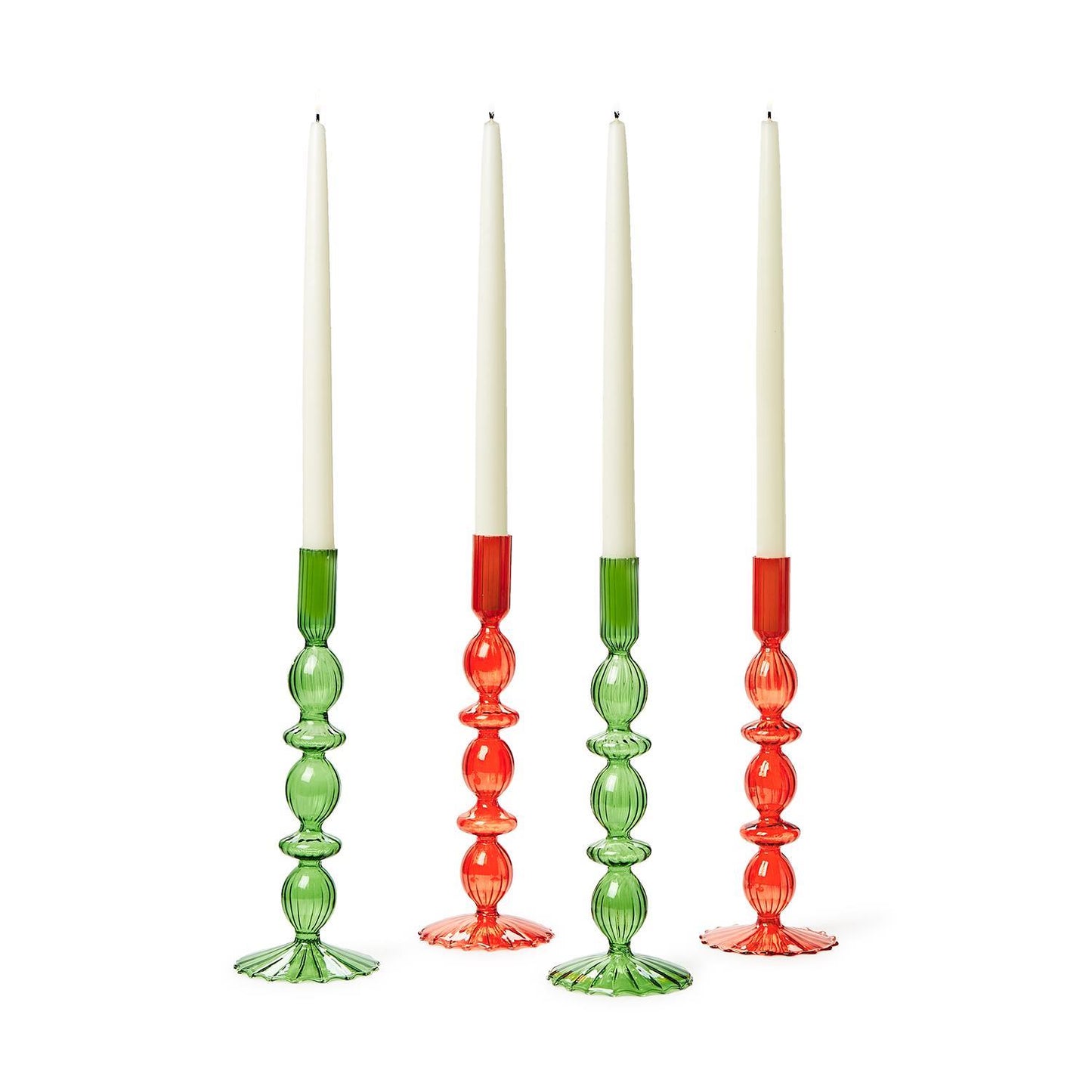 GLASS CANDLESTICKS
