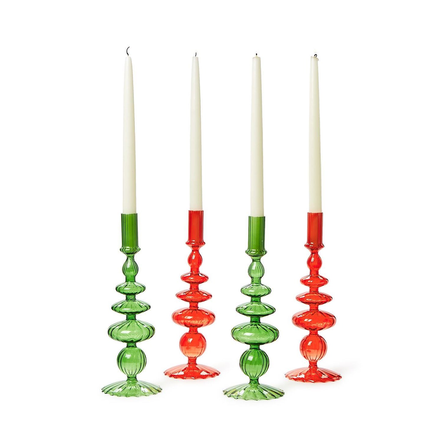 GLASS CANDLESTICKS