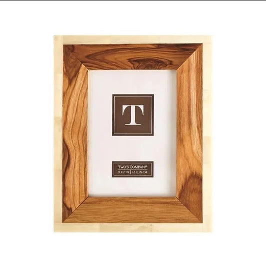 5x7 WOOD AND BONE PHOTO FRAME