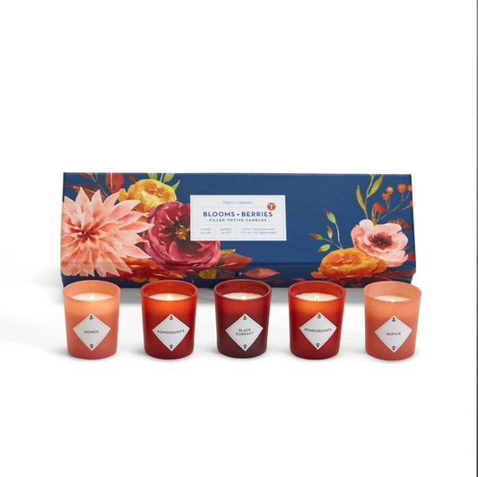 BLOOMS AND BERRIES S/5 SCENTED CANDLES GIFT BX
