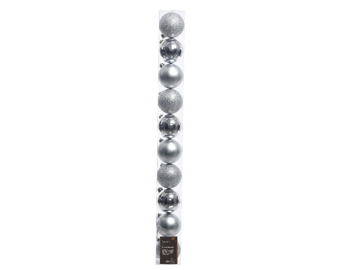 BAUBLES SHATTER SHINY-MSTT,SILVER GLITTER MIX
