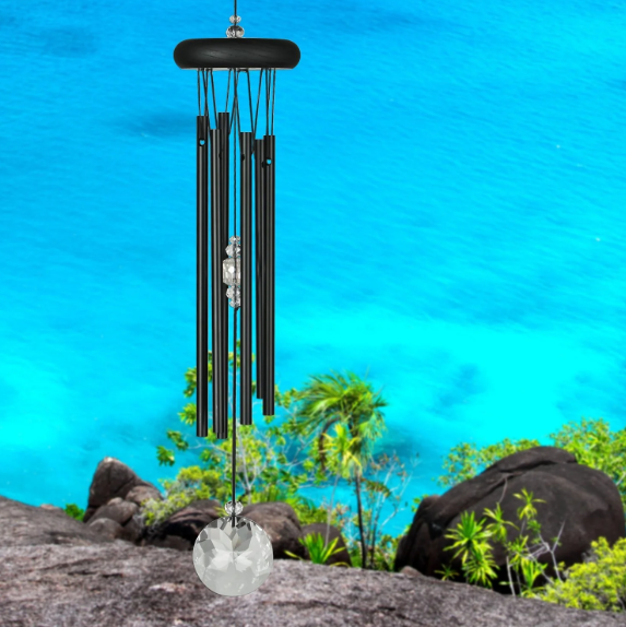 WOODSTOCK CRYSTAL MEDITATION CHIME- BLACK