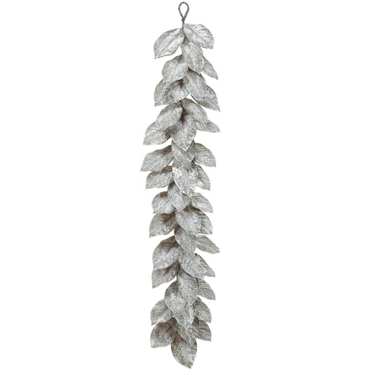 5' ICED MAGNOLIA LEAF GARLAND GREEN ICE