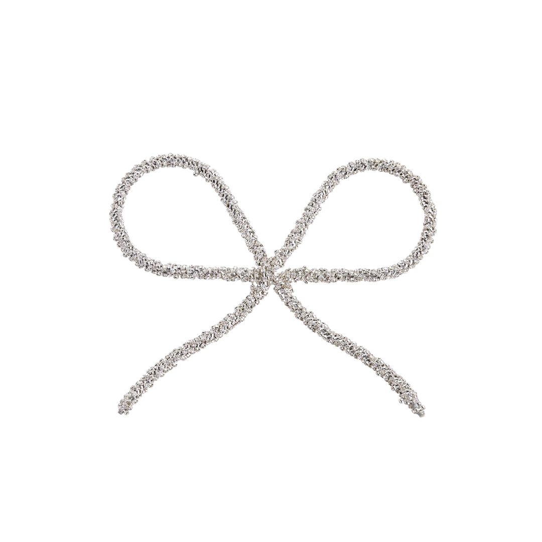 8'' DIAMOND BOW WITH CLIP SILVER