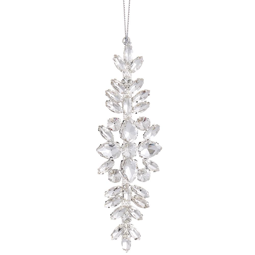 6'' RHINESTONE DROP SILVER ORNAMENT