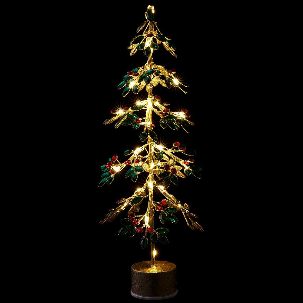 21.5'' RHINESTONE TREE WITH LIGHT MIXED GOLD