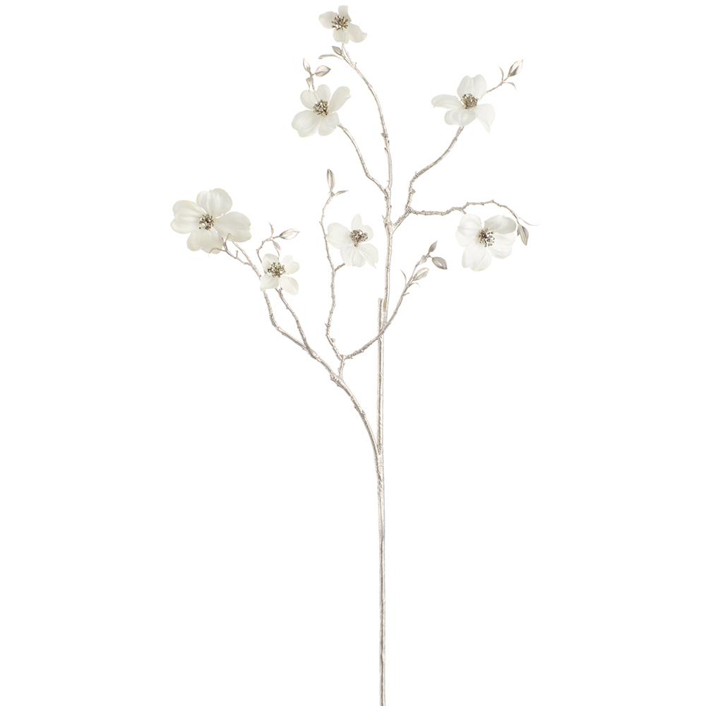 35'' METALLIC DOGWOOD PEARL SPRAY
