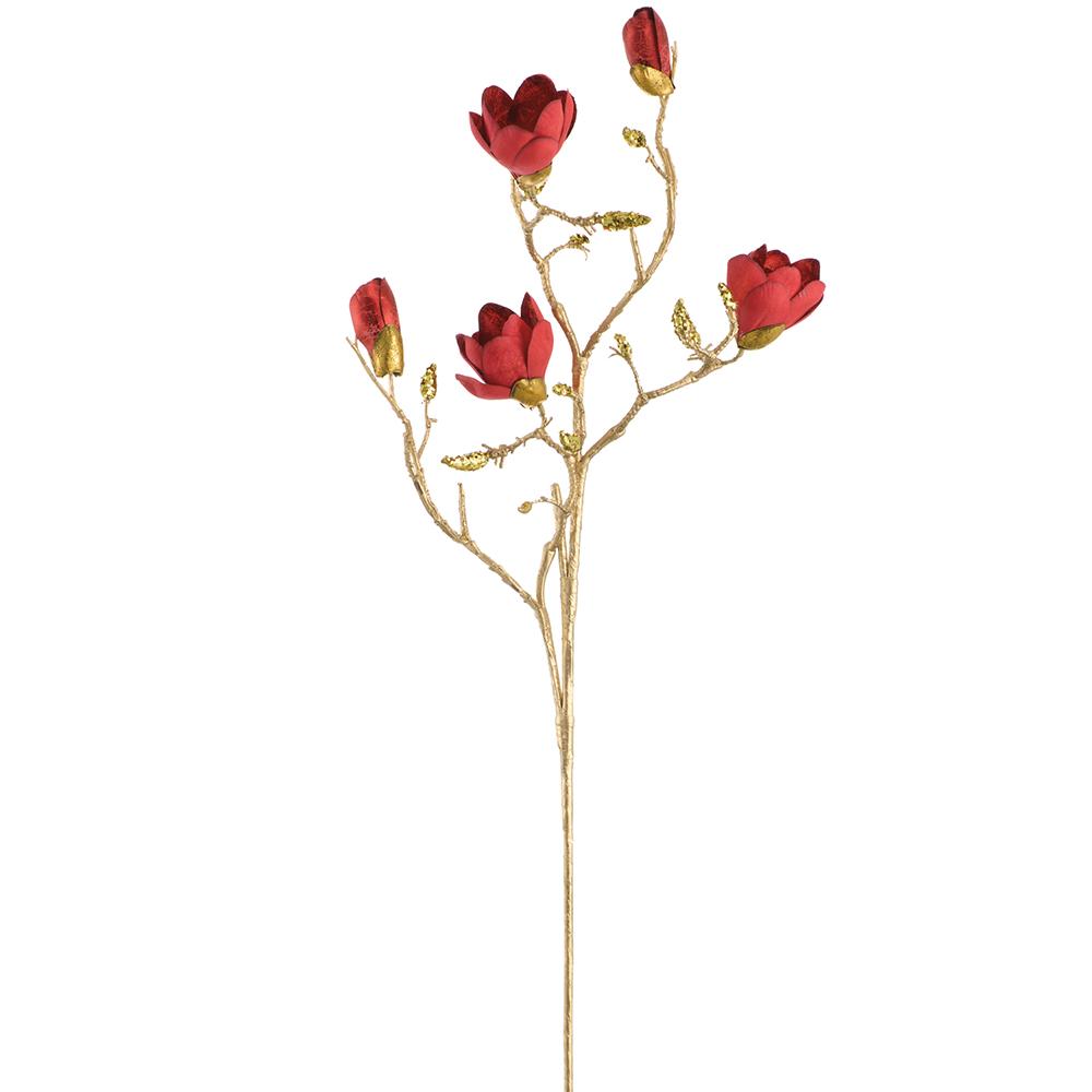 37'' METALLIC MAGNOLIA SPRAY RED