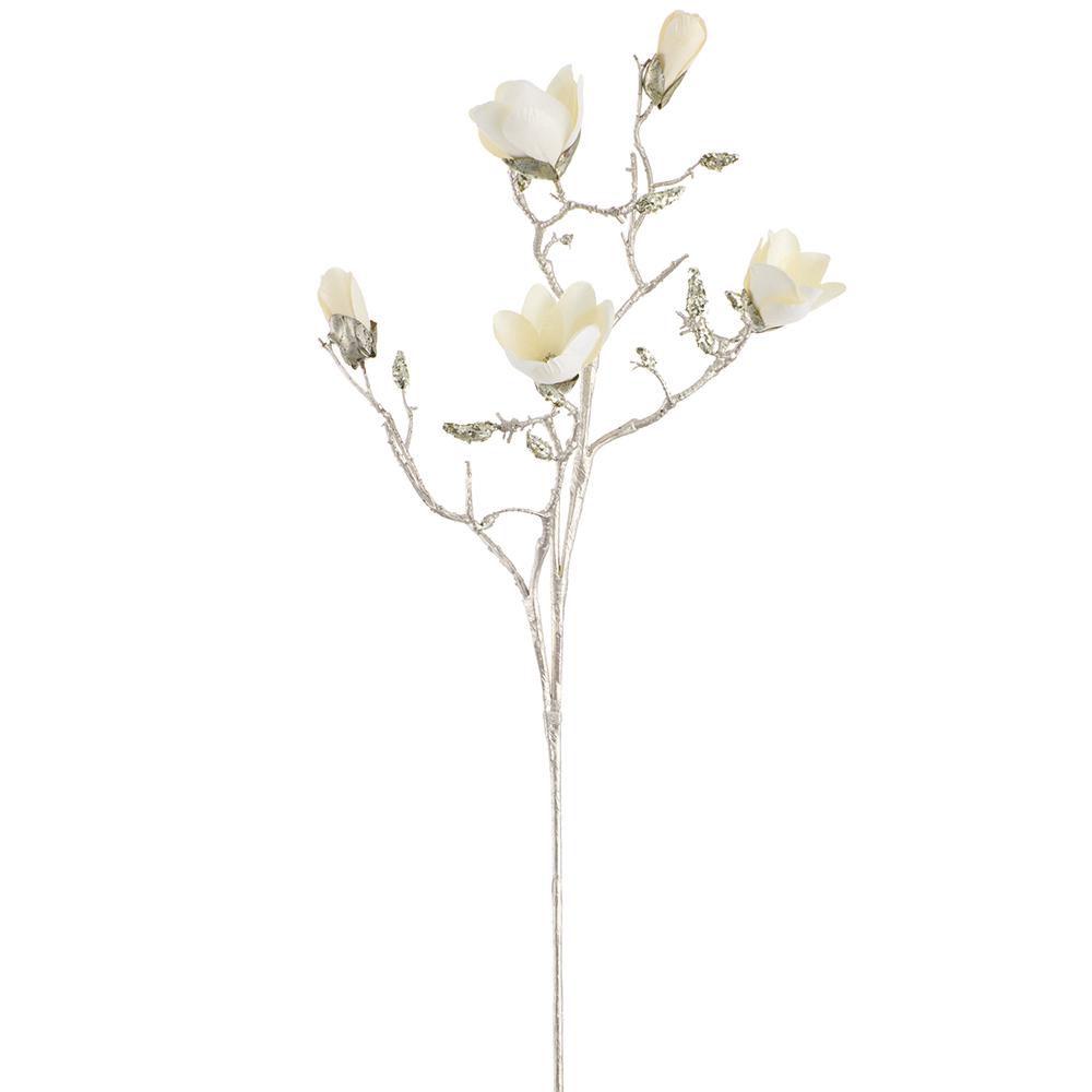 37'' METALLIC MAGNOLIA SPRAY PEARL
