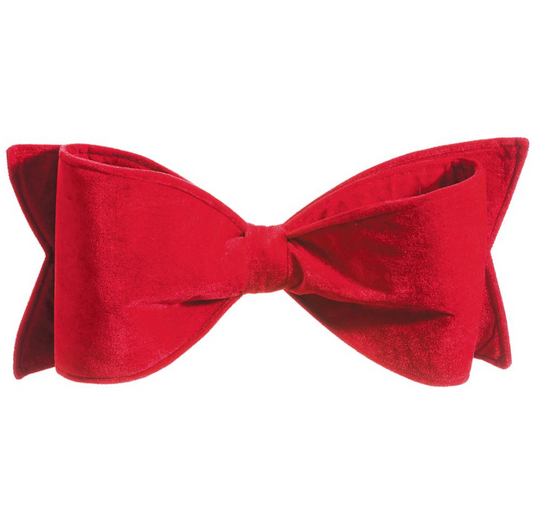 VELVET BOW ORNAMENT RED