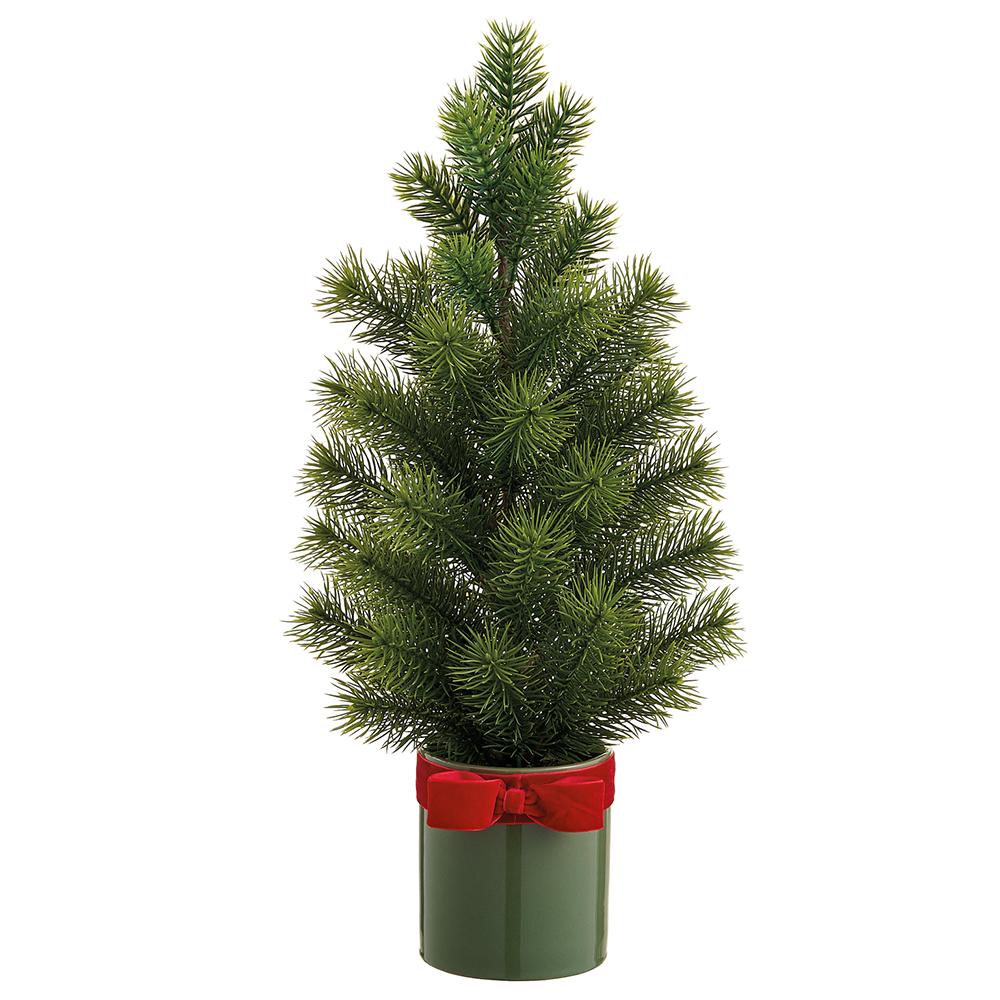 18'' SPRUCE TREE IN CERAMIC VASE GREEN