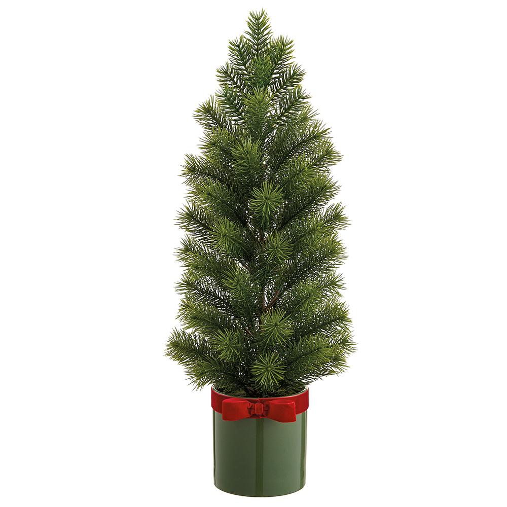 23'' SPRUCE TREE IN CERAMIC VASE GREEN
