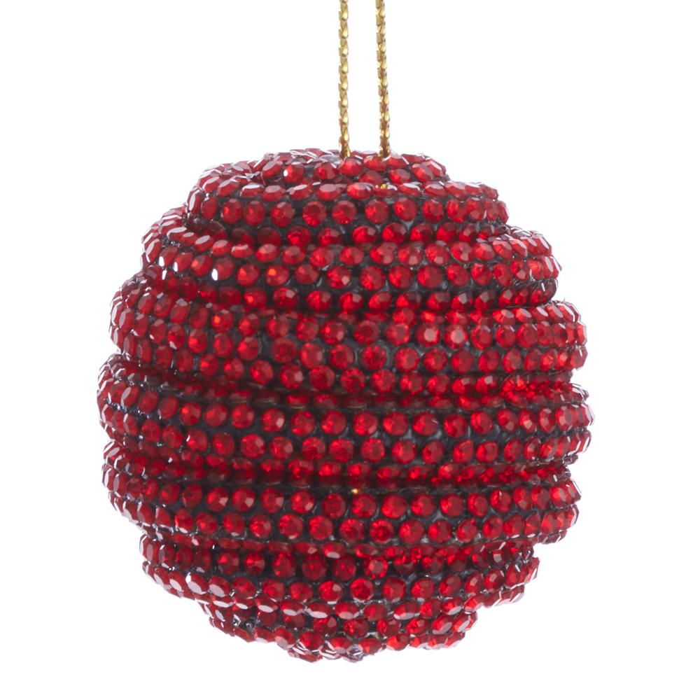 1'' DIAMOND BALL RED ORNAMENT