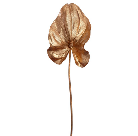 34.25'' METALLIC ANTHURIUM SPRAY CHAMPAGNE GOLD