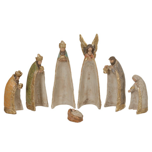 6'' NATIVITY SET OF 7- GOLD