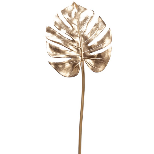 26'' METALLIC SPLIT PHILO LEAF SPRAY GOLD
