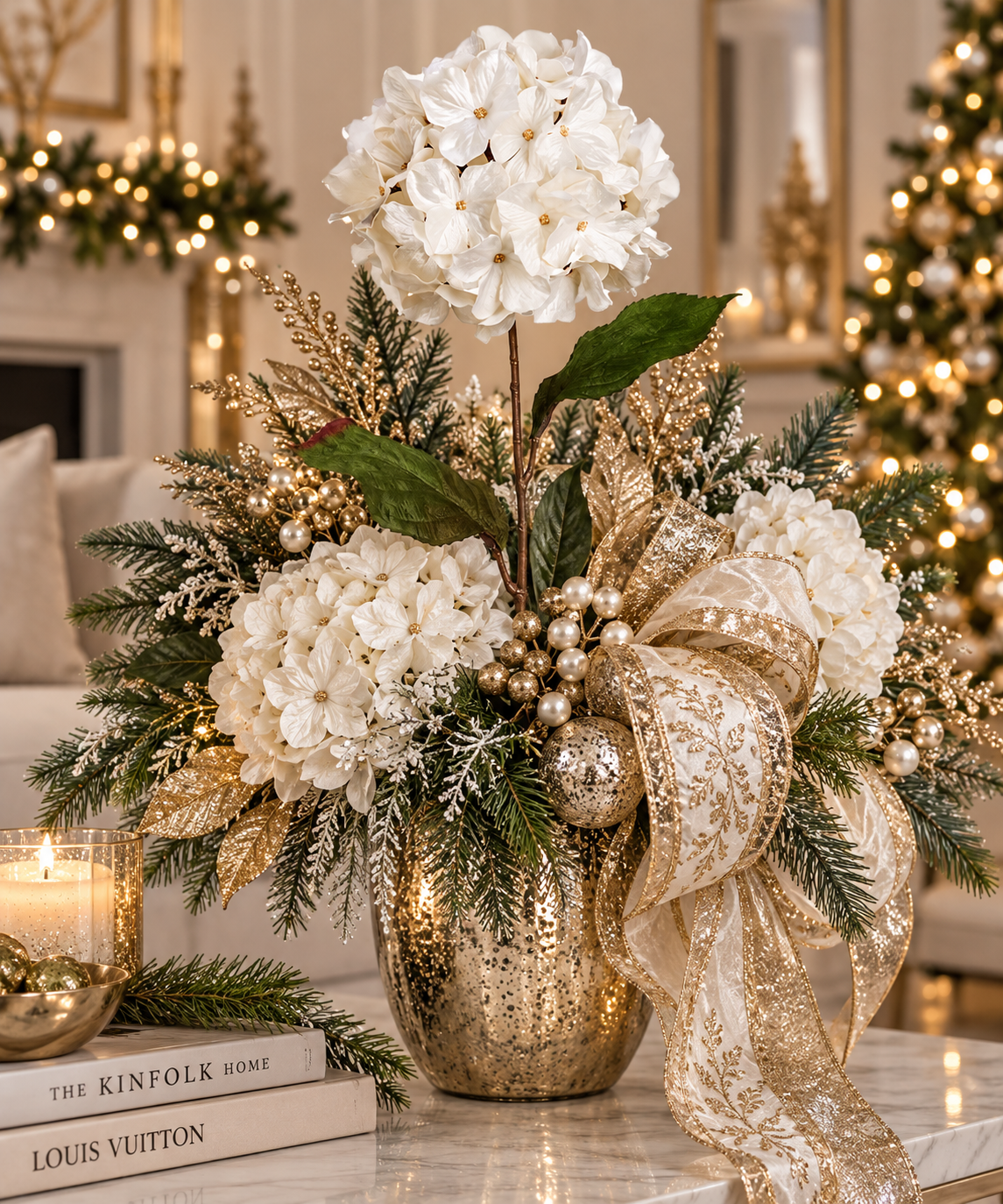 29'' SHIMMER VELVET HYDRANGEA SPRAY CREAM
