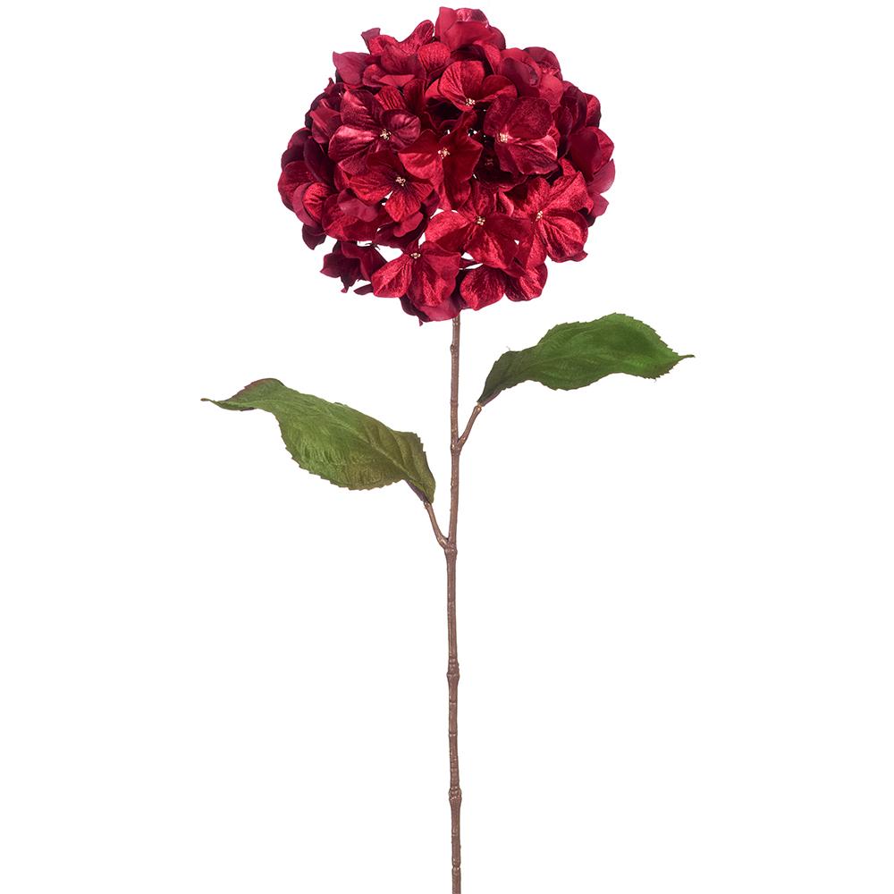 29'' SHIMMER VELVET HYDRANGEA SPRAY RED