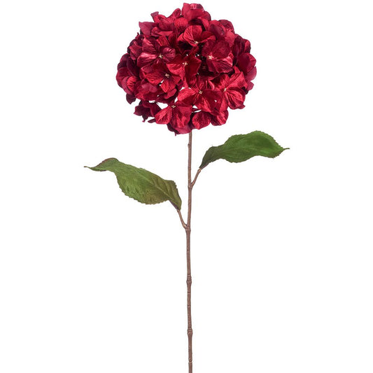 29'' SHIMMER VELVET HYDRANGEA SPRAY RED