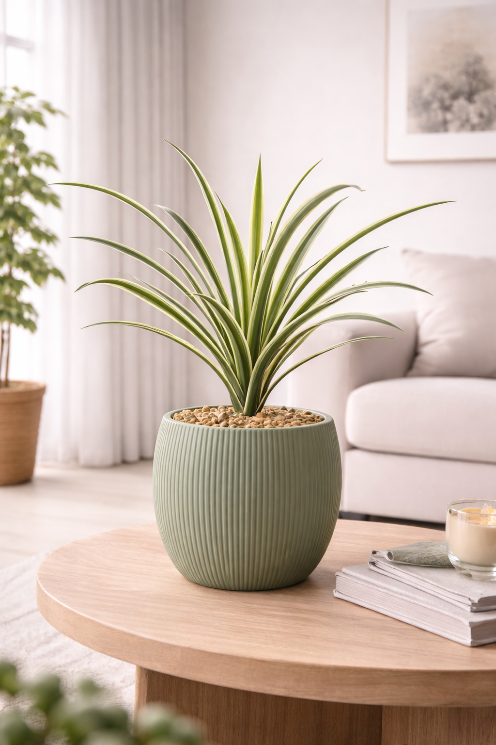 LILY TURF GRASS BUSH- GREEN VARIEGATED 20''