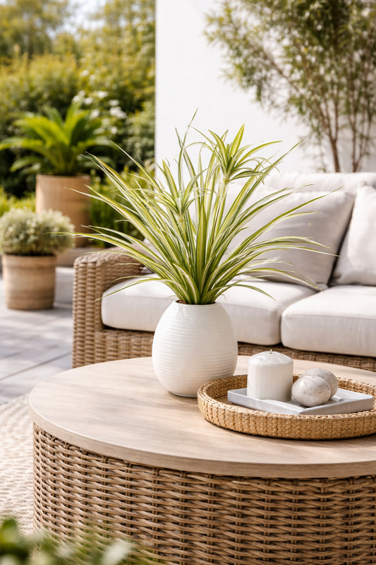 SPIDER PLANT BUSH- GREEN WHITE 17.72''